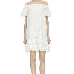 Rebecca Taylor White Off Shoulder Dress Size 2